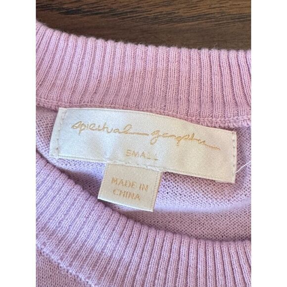 💜✨ NWT Spiritual Gangster On The Go Sweater Lavender Mesh Panel Size S Lilac - Picture 8 of 13